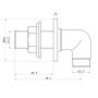 Scudo Traditional Shower Elbow - Chrome
