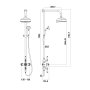Scudo Traditional Rigid Riser Shower Kit with Fixed Head & Handset - Chrome