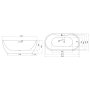 Scudo Onyx 1555 x 750mm Freestanding Bath - White