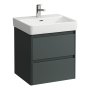 Laufen Base 2.0 550 x 450mm 2 Drawer Vanity Unit (for Pro S Basin) - Traffic Grey