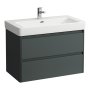 Laufen Base 2.0 800 x 450mm 2 Drawer Vanity Unit (for Pro S Basin) - Traffic Grey