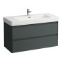 Laufen Base 2.0 1050 x 450mm 2 Drawer Vanity Unit (for Pro S Basin) - Traffic Grey