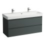 Laufen Base 2.0 1200 x 450mm 2 Drawer Vanity Unit (for Pro S Basin) - Traffic Grey