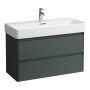 Laufen Base 2.0 950 x 400mm 2 Drawer Vanity Unit (for VAL Basin) - Traffic Grey
