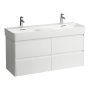 Laufen Base 2.0 1200 x 400mm 4 Drawer Double Vanity Unit (for VAL Basin) - Gloss White