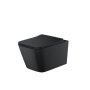 Scudo Riviera Square Wall-Hung Rimless Toilet & Seat - Matt Black