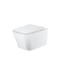 Scudo Riviera Square Wall-Hung Rimless Toilet & Seat - White