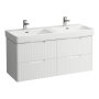 Laufen Juna 1200 x 450mm 4 Drawer Double Vanity Unit (for Pro S Basin) - Matt White