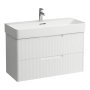 Laufen Juna 950 x 400mm 2 Drawer Vanity Unit (for VAL Basin) - Matt White