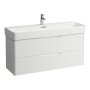 Laufen Juna 1200 x 400mm 2 Drawer Vanity Unit (for VAL Basin) - Matt White