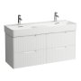 Laufen Juna 1200 x 400mm 4 Drawer Double Vanity Unit (for VAL Basin) - Matt White