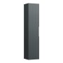 Laufen Juna 1650 x 335mm 1 Door Left Hand Tall Cabinet with Glass Shelves - Traffic Grey