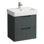 Laufen Juna 550 x 360mm 2 Drawer Vanity Unit (for Pro S Basin) - Traffic Grey
