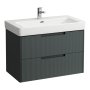 Laufen Juna 850 x 450mm 2 Drawer Vanity Unit (for Pro S Basin) - Traffic Grey