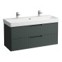 Laufen Juna 1200 x 450mm 2 Drawer Vanity Unit (for Pro S Basin) - Traffic Grey