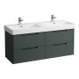 Laufen Juna 1300 x 450mm 4 Drawer Double Vanity Unit (for Pro S Basin) - Traffic Grey