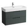 Laufen Juna 950 x 400mm 2 Drawer Vanity Unit (for VAL Basin) - Traffic Grey