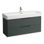 Laufen Juna 1200 x 400mm 2 Drawer Vanity Unit (for VAL Basin) - Traffic Grey