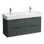 Laufen Juna 1200 x 400mm 4 Drawer Double Vanity Unit (for VAL Basin) - Traffic Grey