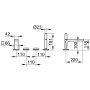Keuco Edition 11 Bath Mixer 4-Hole Bath Set Deck-Mounted Extension 220mm - Chrome