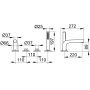 Keuco Edition 400 Bath Tub Mixer 4-Hole Bath Set Deck-Mounted Extension 220mm - Chrome