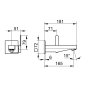 Keuco IXMO Wall-Mounted Basin Mixer with 165mm Extension (Flat Square) - Chrome