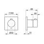 Keuco Thermostatic Mixer DN 15 (Square Rosette) - Brushed Bronze
