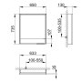 Keuco Royal Lumos 650 x 735 x 130mm Left Hinged Mirror Cabinet with Shelf & Heating - Anodised Silver