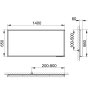 Keuco Royal Lumos 1400 x 650mm Illuminated Mirror - Anodised Black
