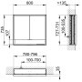 Keuco Royal Lumos 800 x 735 x 165mm Recessed Mirror Cabinet with Shelf & Heating - Anodised Silver