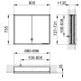Keuco Royal Lumos 900 x 735 x 165mm Recessed Mirror Cabinet - Anodised Silver