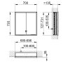 Keuco Royal Lumos 700 x 735 x 165mm Recessed Mirror Cabinet - Anodised Silver