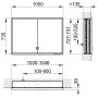 Keuco Royal Lumos 1050 x 735 x 165mm Recessed Mirror Cabinet - Anodised Silver