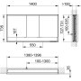 Keuco Royal Lumos 1400 x 735 x 130mm Recessed Mirror Cabinet with Shelf & Heating - Anodised Silver