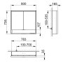Keuco Royal Lumos 800 x 735 x 165mm Mirror Cabinet with Shelf - Anodised Silver