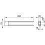 Keuco Aveno 450mm Towel Holder with 2 Arms - Matt Black