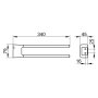 Keuco Aveno 340mm Towel Holder with 2 Arms - Matt Black