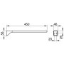 Keuco Aveno 450mm Towel Holder with 1 Arm - Matt Black