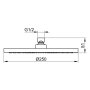 Keuco 250mm Round Shower Head - Aluminium