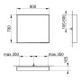 Keuco Plan 800 x 700mm LED Mirror - Anodised Silver