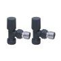 Scudo Angled Radiator Valves (Pair) - Carbon Anthracite
