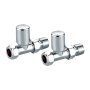Scudo Straight Radiator Valves (Pair) - Chrome