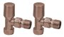 Scudo Angled Radiator Valves (Pair) - Brushed Bronze