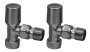 Scudo Angled Radiator Valves (Pair) - Gunmetal