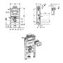 Geberit Alpha 820mm Frame & Cistern for Wall-Hung WC with Alpha01 Round Flush Plate