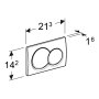Geberit Alpha01 Round Dual Flush Plate - Matt Chrome