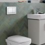 Geberit Alpha01 Sqaure Dual Flush Plate - White