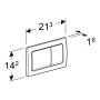 Geberit Alpha01 Sqaure Dual Flush Plate - White