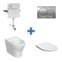 Geberit Back-to-Wall 4-in-1 Cistern, Flush Plate, Selnova Rimless Pan & Soft Close Seat Combi-Pack