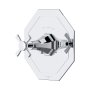Perrin & Rowe Deco Concealed Thermostatic Shower Mixer with Crosstop Handle - Chrome